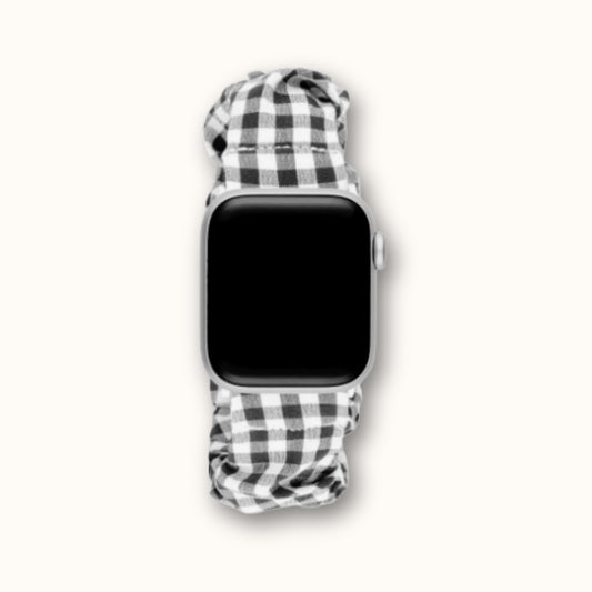 Scrunchie Apple Watch Band - Black Gingham